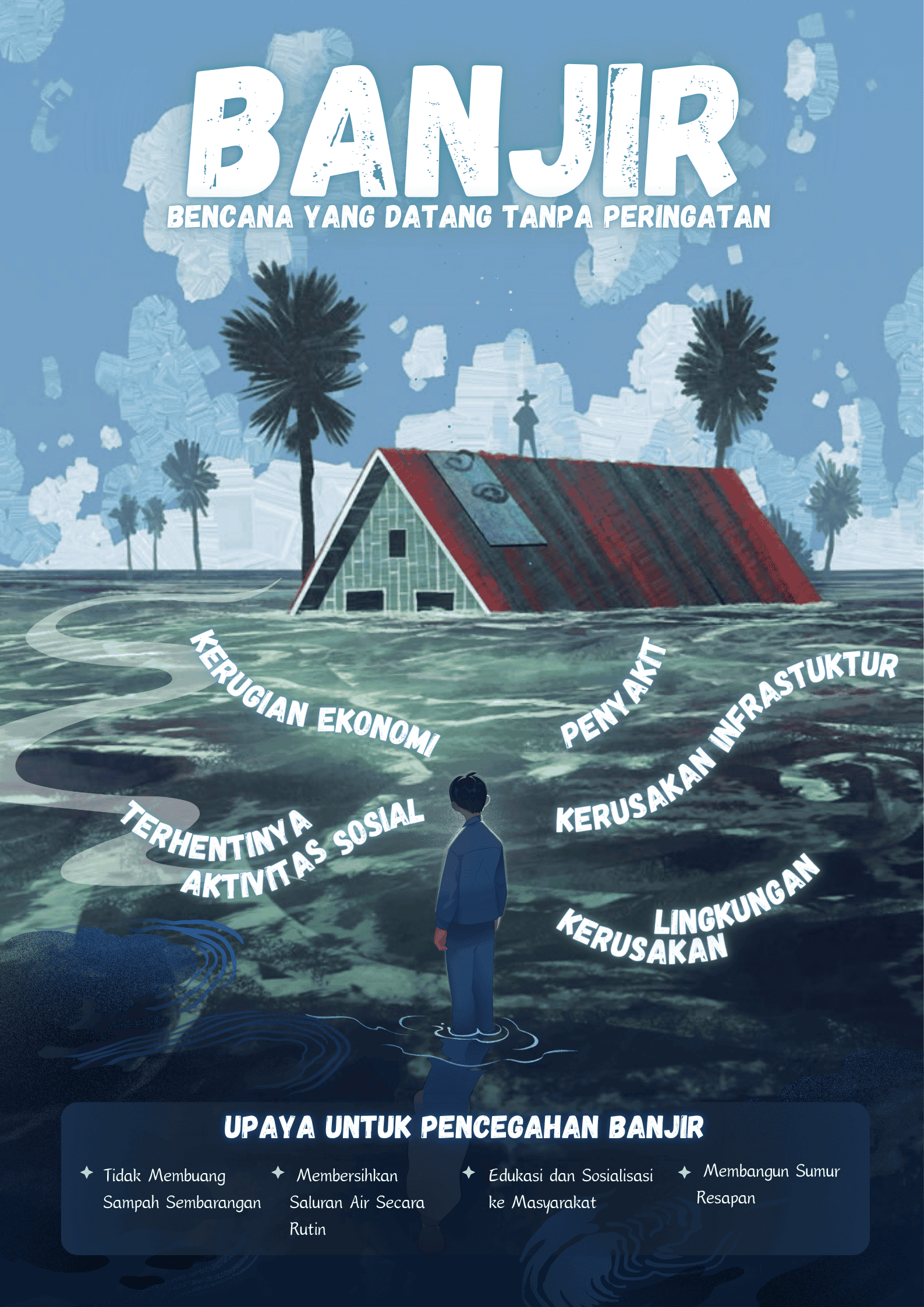 Poster Dampak dan Pencegahan Banjir